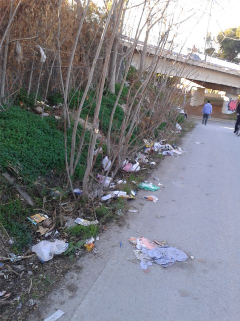 El Grupo Socialista denuncia que el  entorno del parking disuasorio del Malecón se ha convertido en un vertedero