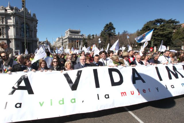 2.500 murcianos participan en la manifestación por la vida que ha tenido lugar esta mañana en Madrid