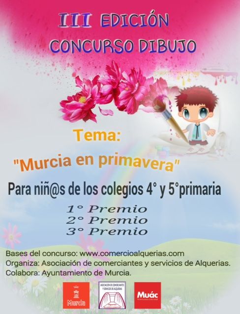 Los comerciantes de Alquerías convocan el III Concurso de dibujo 'Murcia en primavera'