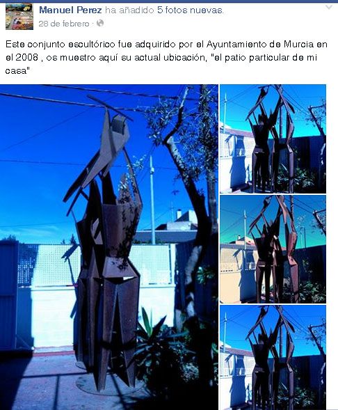 El Grupo Socialista exige al PP que explique qué ocurre con una escultura adquirida por el Ayuntamiento en 2007 que sigue en el patio de la casa del artista desde entonces