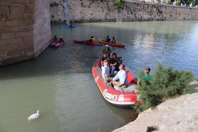 La recuperación ambiental del río Segura saca a la luz una inscripción en el Puente Viejo de Murcia que documenta sus 275 años de vida