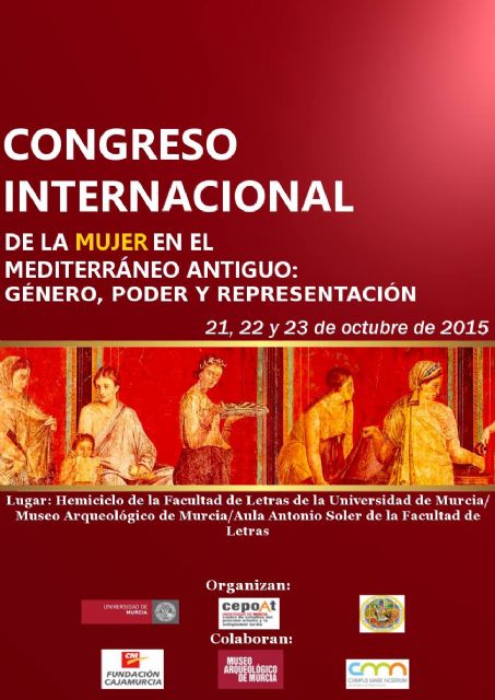 La Universidad de Murcia organiza un congreso sobre la mujer en el Mediterráneo Antiguo