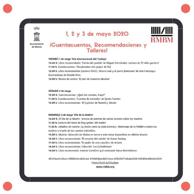 La Bibliotecas de Murcia ofrecen una programación especial por el Día de la Madre