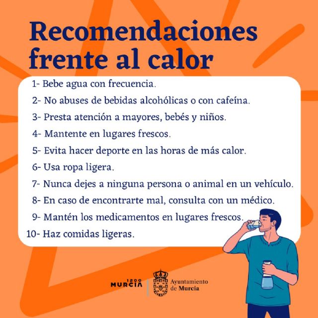 Murcia activa la Operación Calor ante el aviso naranja por altas temperaturas