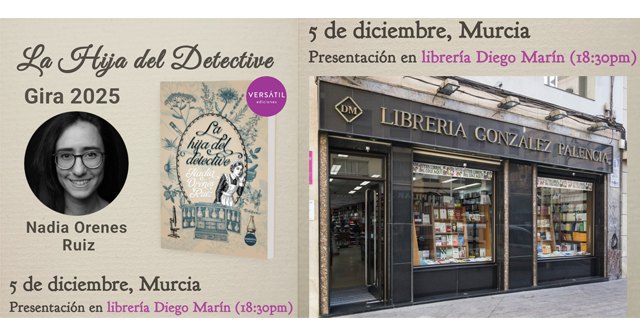 Nadia Orenes presenta su novela debut, La Hija del Detective, en la Librería Diego Marín