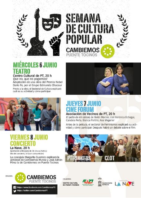 El teatro, la música y el cine, ejes de la Semana Cultural de Cambiemos Puente Tocinos
