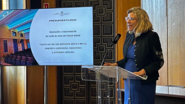 El Salón de Actos del Palacio Almudí se convertirá en una sala polivalente adaptable y abierta a Murcia