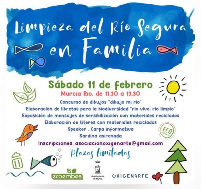 Murcia celebra el próximo sábado la actividad 'Limpieza del río Segura en familia'