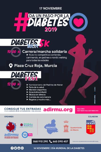 DIABETES RUN Y DIABETES FEST, dos actos para reivindicar y a la vez celebrar el Día Mundial de la Diabetes en Murcia