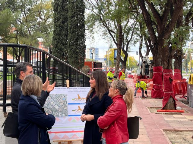 Murcia mejora la accesibilidad con la remodelación de la acera peatonal en la Avenida de los Pinos