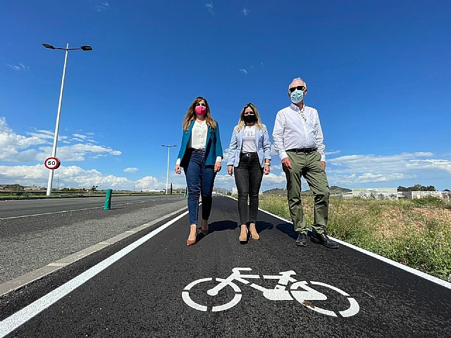 La finalización de las obras en el carril bici de la Costera Norte aumenta la red ciclable de Murcia