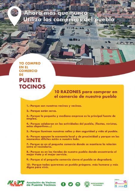 Los vecinos de Puente Tocinos animan a apoyar el comercio local