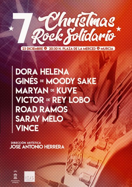 La Plaza de la Merced acogerá el próximo sábado 23 de diciembre la séptima edición del Christmas Rock Solidario de Murcia