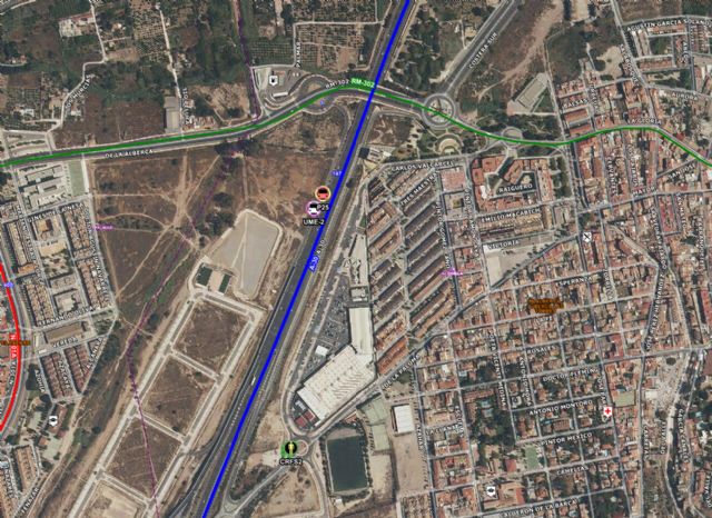 Trasladan al hospital a los ocupantes de un turismo accidentado en la A-30, en Murcia	