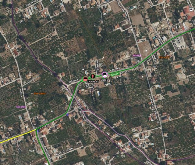 2 personas han resultado heridas en accidente de tráfico ocurrido en la Avenida de San Ginés, en San Ginés