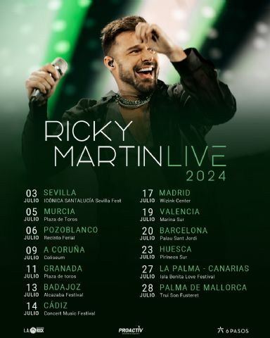 Ricky Martin aterriza en España para dar comienzo a su gira 'Ricky Martin Live 2024'