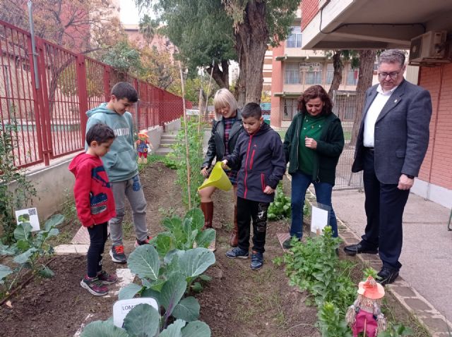 El Ayuntamiento de Murcia continúa con la plantación de más de 120 árboles frutales en los huertos escolares del municipio