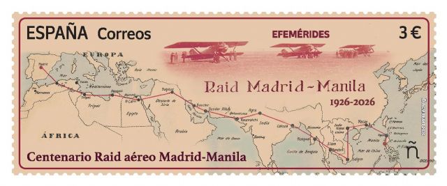 Correos presenta un sello que conmemora el Centenario del Raid aéreo Madrid-Manila 1926-2026