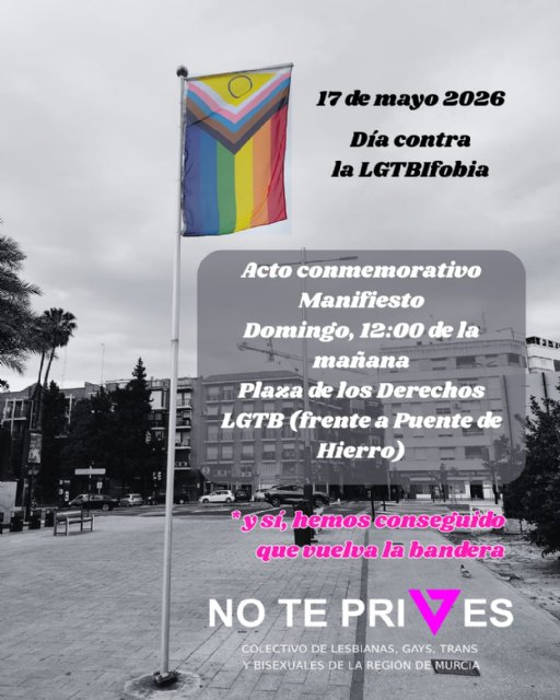 El colectivo LGTBIQ+ No te prives convoca una cita este domingo para conmemorar el Día contra la LGTBIfobia