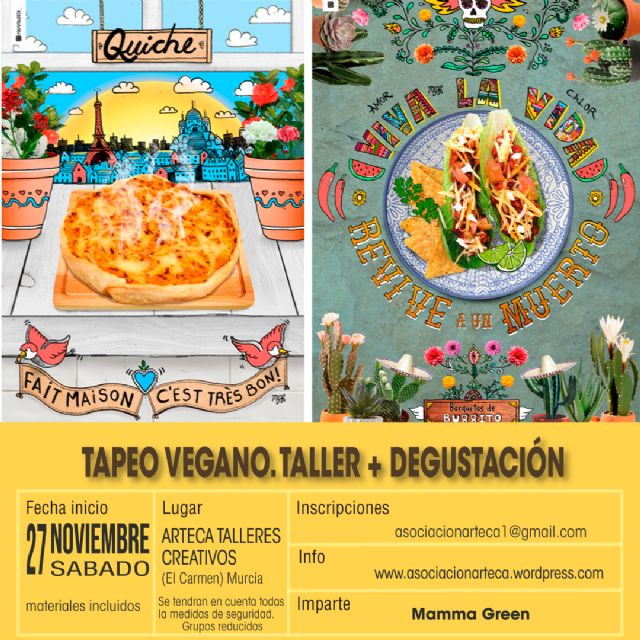 La asociación arteca organiza en Murcia un taller de tapas veganas