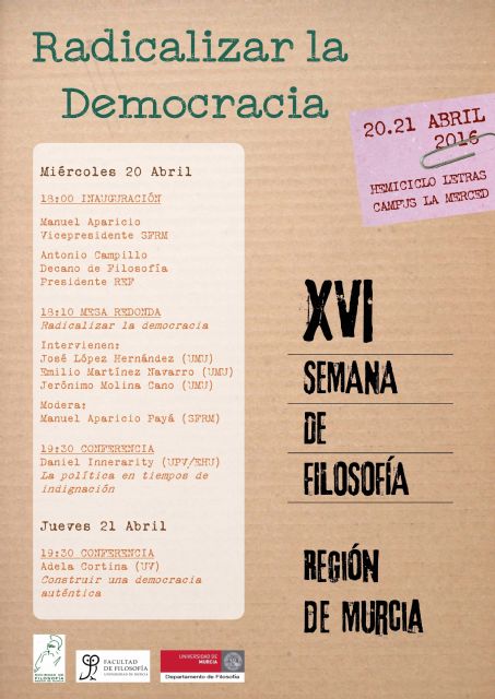 Adela Cortina participa en la Semana de Filosofía de la Universidad de Murcia