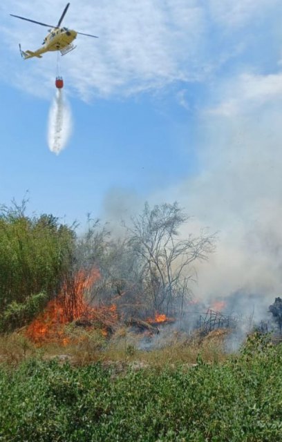 Incendio de vegetación en Carril Claras – Monteagudo, junto a subestación eléctrica