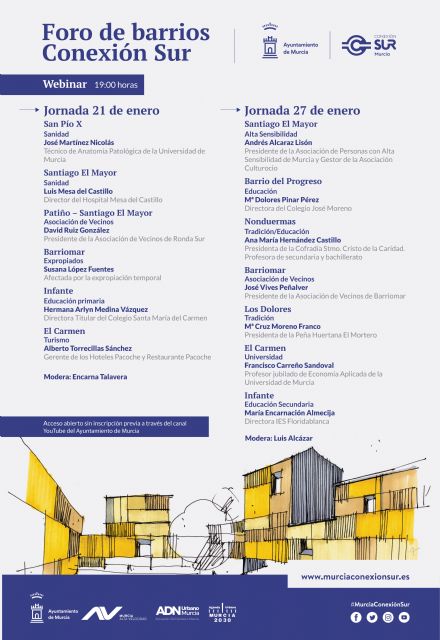 Conexión Sur inicia hoy la segunda edición del Foro de Barrios con acceso libre desde el canal de YouTube del Ayuntamiento