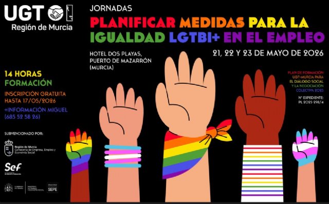 UGT Región de Murcia organiza tres días de formación gratuita sobre igualdad LGTBI+ en el empleo