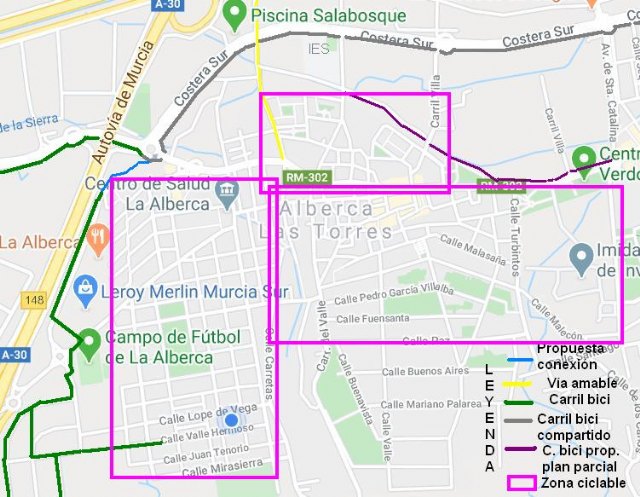 La Asociación de Vecinos de La Alberca insta al Ayuntamiento a que acelere la creación de carriles bici que unan las pedanías con el casco urbano