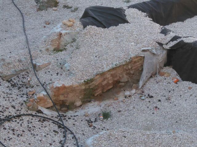 Huermur solicita a Cultura y al Ayuntamiento reparaciones urgentes del geotextil de San Esteban