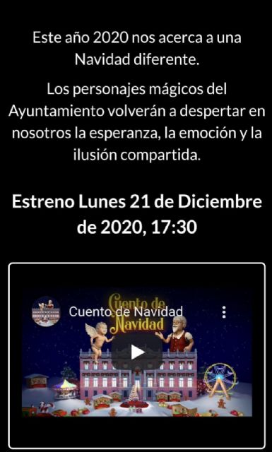 Un Cuento de Navidad 100% murciano se estrena esta tarde