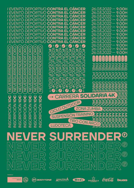 La UMU acoge una jornada deportiva benéfica contra el cáncer promovida por la fundación Never Surrender