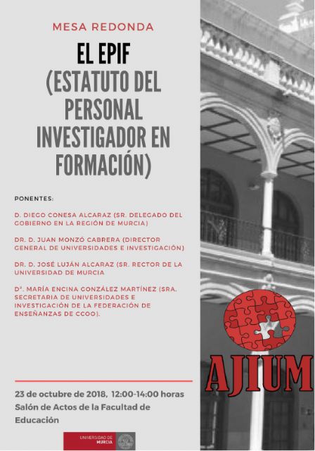 El Estatuto del Personal Investigador en Formación, objeto de una mesa redonda en la Universidad de Murcia
