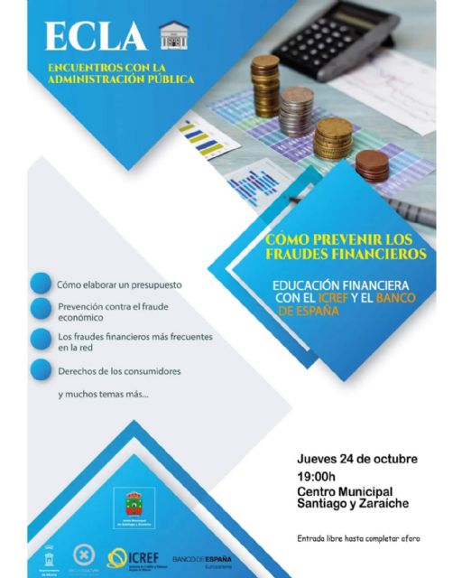 El Centro Municipal de Santiago y Zaraiche ofrece un taller gratuito de educación financiera