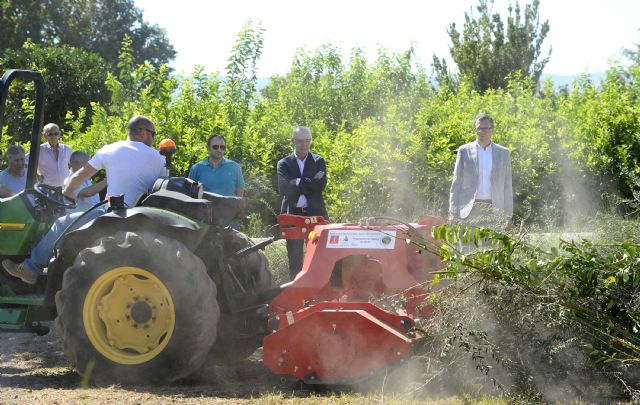 Comienzan a triturar los restos de poda de los huertanos para reducir las quemas agrícolas dentro de la estrategia Aire Limpio