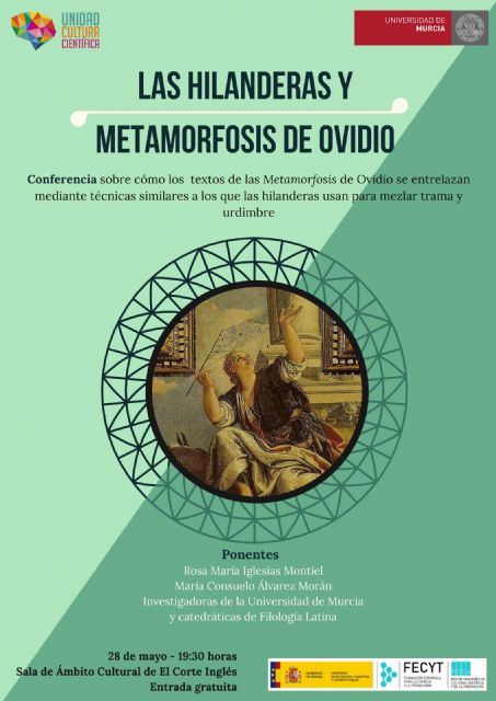 Protagonistas clásicos y universales en la nueva charla de la UMU: los tapices de las hilanderas y Ovidio