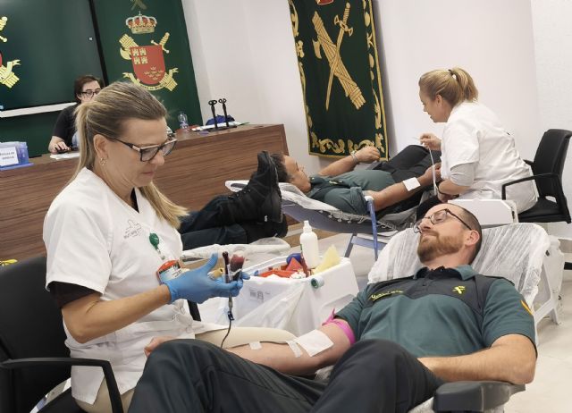 La Guardia Civil colabora altruistamente en la campaña de donación de sangre en Murcia, RSC