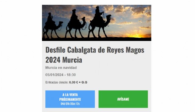 Venta de sillas en Murcia de la Cabalgata de Reyes