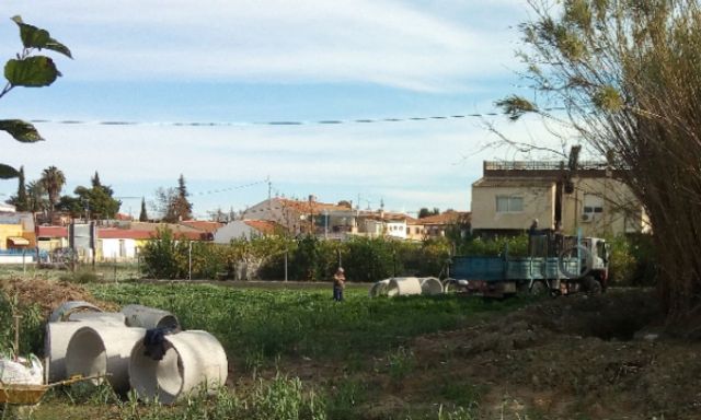 Ahora Murcia denuncia el entubamiento del último tramo abierto de la acequia de La Arboleja ante la pasivididad de Ballesta