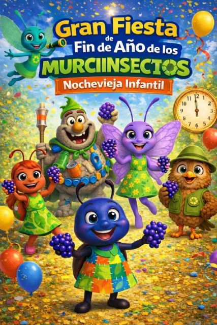 Murcia celebra este miércoles su tradicional Nochevieja infantil con los MurciInsectos en el Gran Árbol de Navidad
