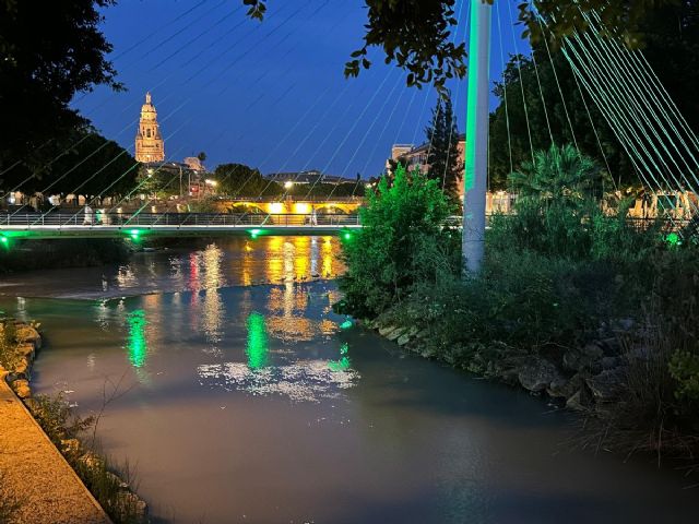 El cauce del río se ilumina hoy de verde con motivo del Día Mundial de la Esclerodermia