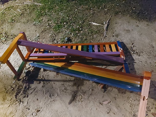 Nuevo ataque al banco arcoíris de Santa María Gracia de Murcia