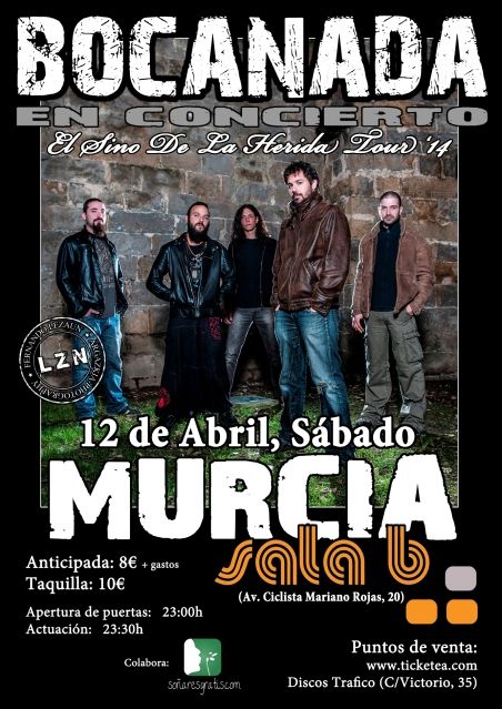 El próximo sábado 12 de abril, los navarros BOCANADA presentan su nuevo disco 'El sino de la herida' en la sala B de Murcia