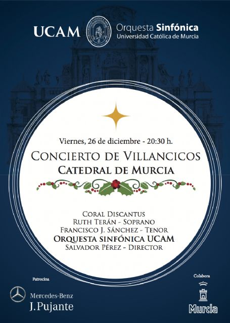 La Orquesta Sinfónica de la UCAM ofrecerá un concierto de villancicos en la Catedral de Murcia