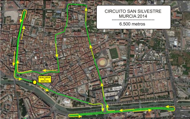 Disponibles horarios y circuito definitivo de la San Silvestre de Murcia 2014