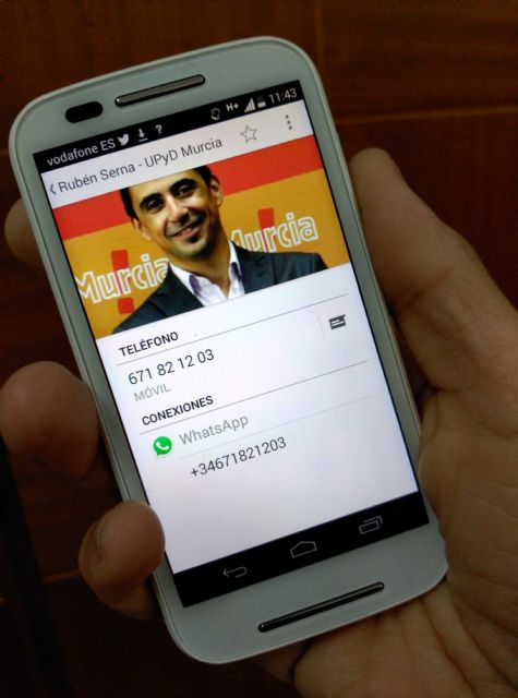 Serna (UPyD) habilita una línea WhatsApp para contestar personalmente a los vecinos 'de forma sencilla y directa'