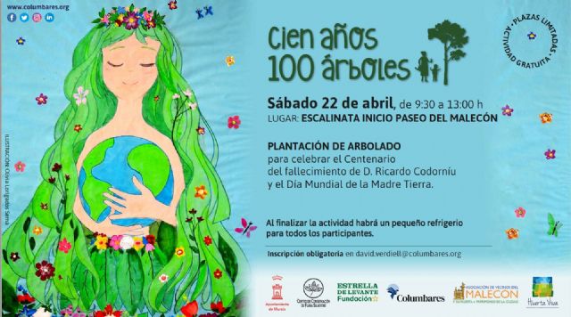 Los murcianos podrán participar en la plantación de 100 nuevos árboles para conmemorar el centenario del fallecimiento de Ricardo Codorniú y el Día de la Tierra