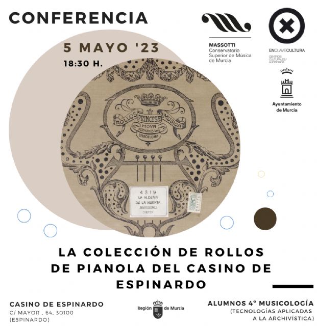 El ´Manuel Massotti Littel´ y el Ayuntamiento de Murcia trabajan conjuntamente en la catalogación de los rollos de pianola del Casino de Espinardo
