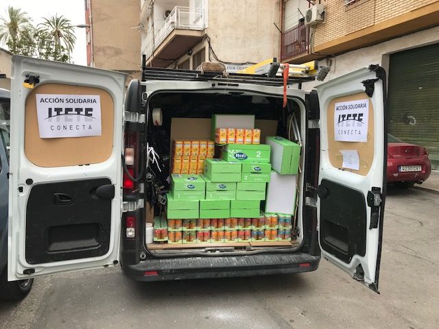 Itete Conecta ha donado 6.000 productos de material de limpieza y alimentos a familias con escasos recursos de Murcia