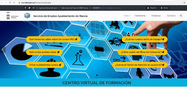 El Centro Virtual del Ayuntamiento mantiene activo su servicio on line  para la realización de más 40 cursos de formación